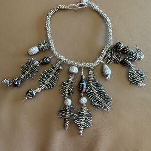 Elegant Silver Beaded Necklace
